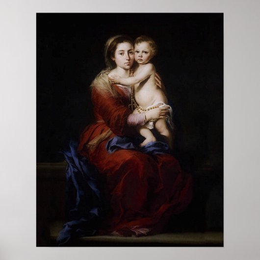 Poster Notre Dame Vierge Marie Vierge Maria Rosario Poste (Devant)