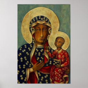 Poster Notre-Dame Vierge Marie Vierge Noire Vierge de Cze