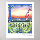 Poster Notre Dream Beach House Porch Lighthouse (Devant)