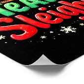 Poster Notre équipe dévale Noël Père Noël Renne Bureau  (Coin)