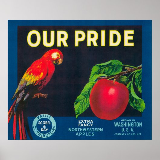 Poster Notre Étiquette Apple Pride - État de Washington (Devant)