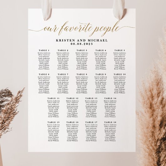 Poster Notre graphique de table de 18 places Classy Our F