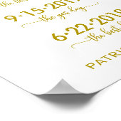 Poster Notre histoire d'amour Dates spéciales Gold Mariag (Coin)