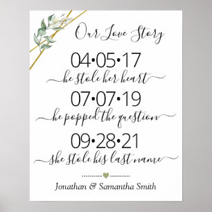 Poster Notre histoire d'amour Meilleur oui jour mariage v