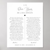 Poster Notre Mariage Vows Monogramme 1er anniversaire Cad (Devant)