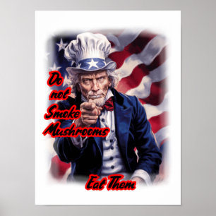 Poster Notre oncle Sam blanc rouge bleu donne des conseil