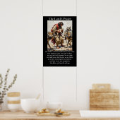 Poster Notre Père Bon Pasteur Protégeant l'Agneau Loups (Cuisine)