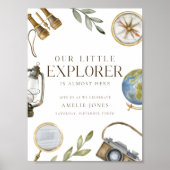 Poster Notre petit explorateur | Baby shower Adventure Aw (Devant)