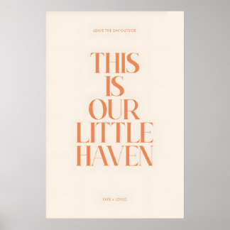 Poster Notre petite typographie Haven Print, Orange Serif