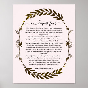 Poster NOTRE PEUR LA PLUS PROFONDE Marianne Williamson Po