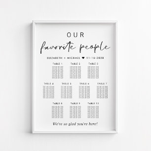 Poster Notre plan de table de mariage à 10 tables