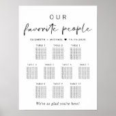 Poster Notre plan de table de mariage à 10 tables (Devant)