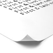 Poster Notre plan de table de mariage préféré avec les no (Coin)