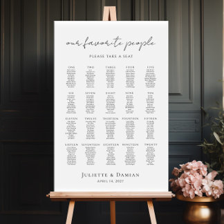 Poster Notre plan de table pour jusqu'à 20 tables pour no