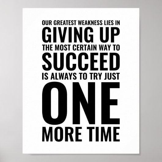 Poster Notre plus grande faiblesse | Devis motivationnel (Devant)