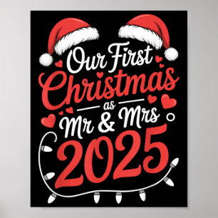 Poster Notre Premier Noël Comme M. Mme 2025 Couples Marié