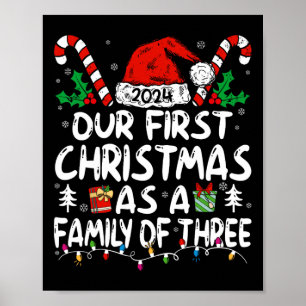 Poster Notre Premier Noël En Famille De Trois 2024 Nouvea