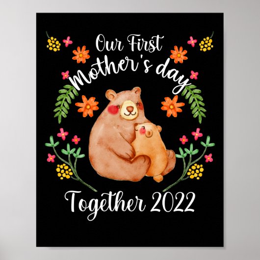 Poster Notre première fête des mères ensemble 2022 mignon (Devant)