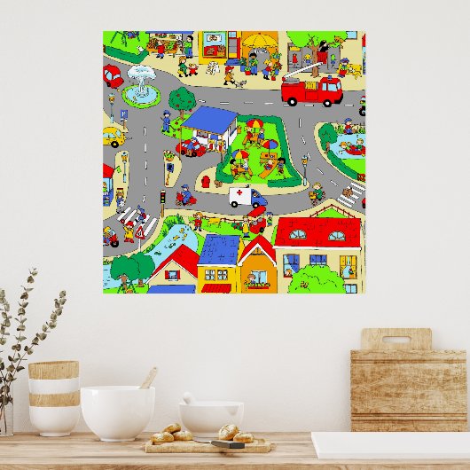 Poster Notre quartier animé (Cuisine)