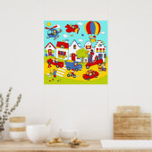 Poster Notre rue animée (Cuisine)