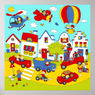 Poster Notre rue animée