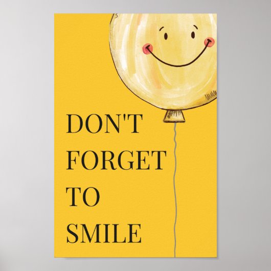 Poster N'oublie pas de sourire | Ballons de sourire migno (Devant)
