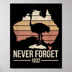Poster N'oubliez jamais 1932 Emu War Australia History Tr