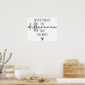 Poster N'oubliez Jamais La Différence Que Vous Apportez (Cuisine)