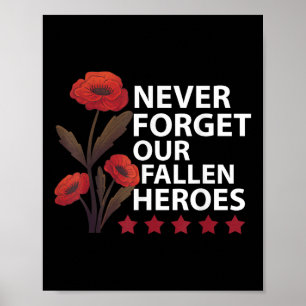 Poster N'oubliez jamais nos héros tombés Jour commémorati