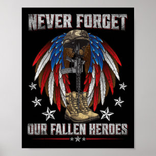 Poster N'oubliez jamais notre Fallen Heroes Memorial Day
