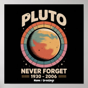 Poster N'oubliez jamais Pluton 1930-2006 Espace Rétro Drô