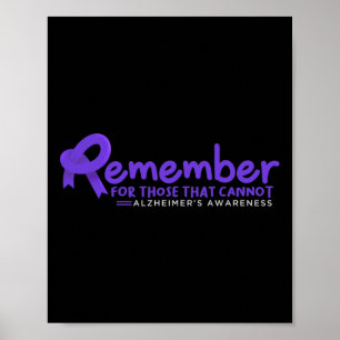 Poster N'Oubliez Pas Ceux Qui Ne Peuvent Pas Alzheimer