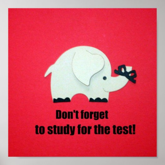 Poster N'oubliez pas d'étudier pour le test ! (Devant)