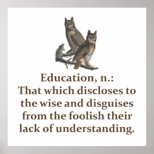 Poster Noun sur l'éducation - Citation sur l'éducation (Devant)