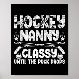 Poster Nounou de hockey sur glace grand-mère drôle nounou