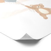 Poster Nounours avec ballons bleus (Coin)