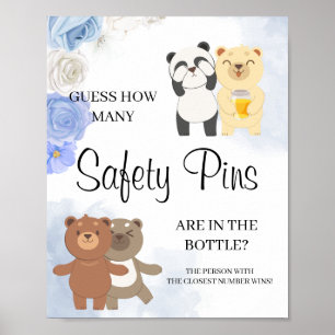 Poster Nounours Combien de Baby showers de casiers de séc