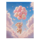 Poster Nounours en peluche Ballons roses  (Devant)