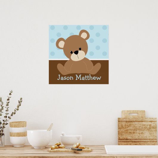 Poster Nounours en peluche bleu (Cuisine)