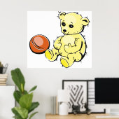 Poster Nounours en peluche jaune (Bureau à domicile)