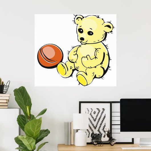 Poster Nounours en peluche jaune (Bureau à domicile)