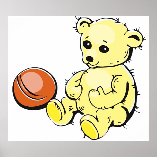Poster Nounours en peluche jaune (Devant)