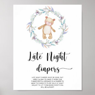 Poster Nounours en peluche \ Jeu de couches tard la nuit