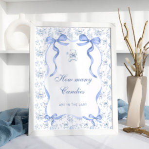 Poster Nounours en peluche Toile de Jouy Devinez combien 
