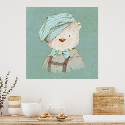 Poster Nounours fantaisie mignon adorable doux (Cuisine)