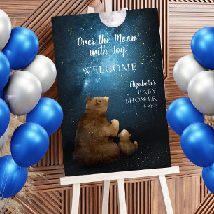 Poster Nounours Mignon Au-Dessus De La Lune Bienvenue