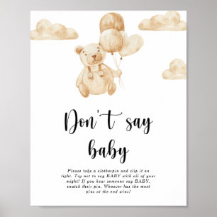 Poster Nounours N'utilisez pas le mot bébé
