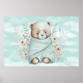 Poster Nounours ours en peluche enveloppé dans une couver (Devant)