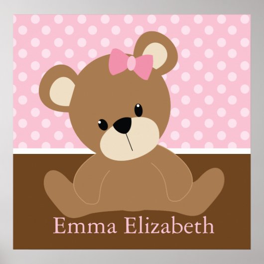 Poster Nounours Teddy rose (Devant)