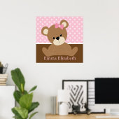 Poster Nounours Teddy rose (Bureau à domicile)